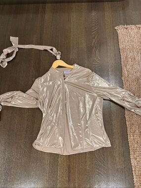 Esprit Shimmery Nude Metallic Blouse
